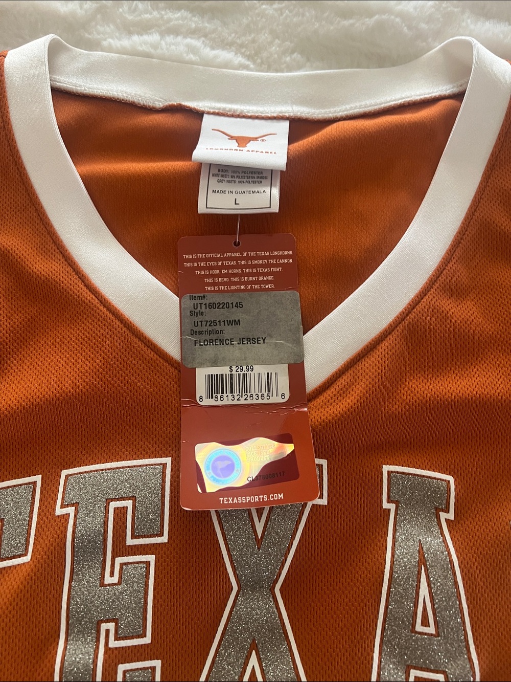Women’s Texas Longhorns Fan Jersey — Orange & White - Picture 2 of 9